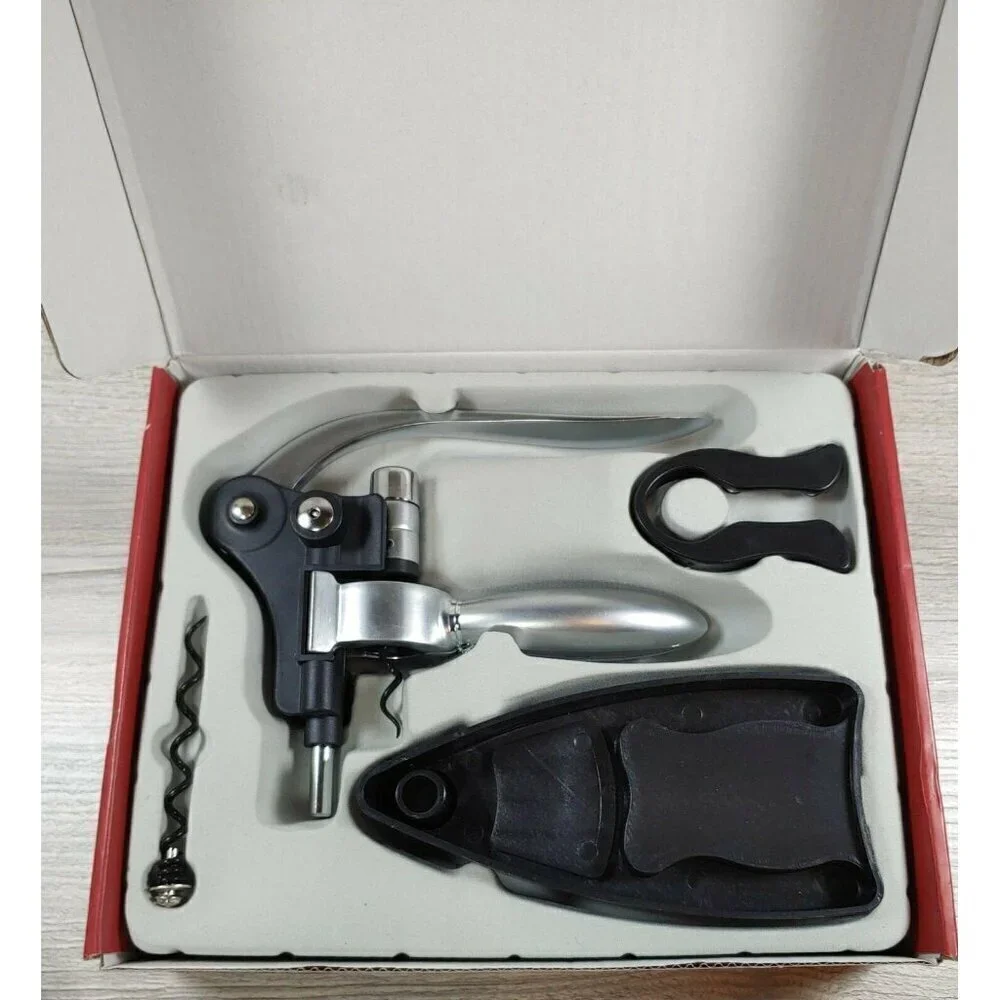 Wine Opening Kit 01-y1144 Corkscrew Foil Cutter Metal Mounted Corkscrew